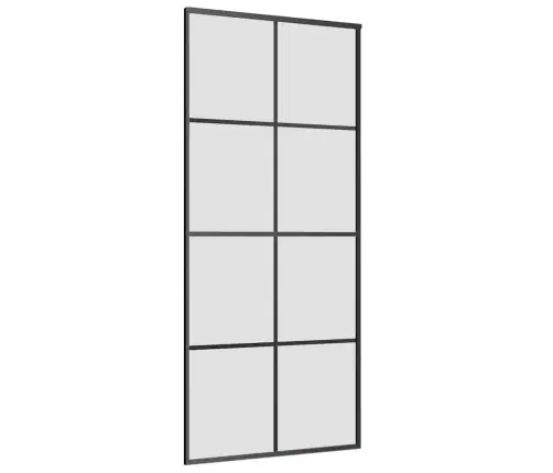 Bīdāmās Durvis Ar Stiprinājumiem, Melns, Stikls, 90X205 Cm Vidaxl