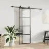 Bīdāmās Durvis Ar Stiprinājumiem, Melns, Stikls, 76X205 Cm Vidaxl