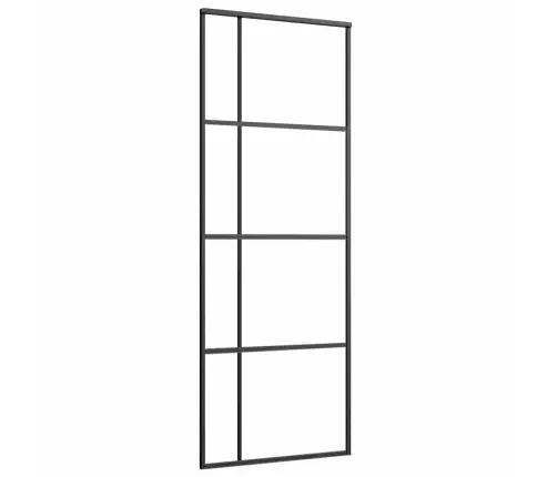 Bīdāmās Durvis Ar Stiprinājumiem, Melns, Stikls, 76X205 Cm Vidaxl