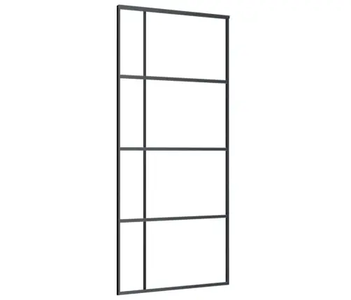 Bīdāmās Durvis Ar Stiprinājumiem, Melns, Stikls, 90X205 Cm Vidaxl