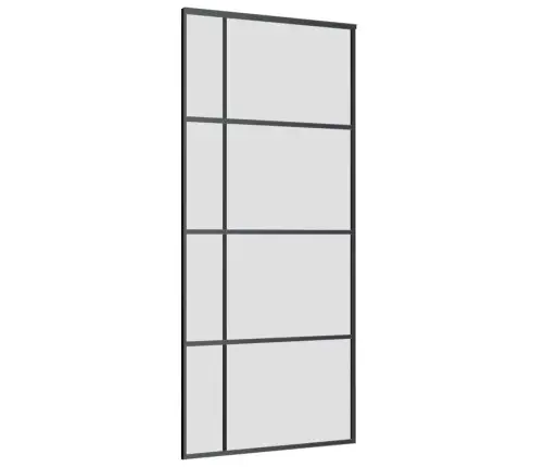 Bīdāmās Durvis Ar Stiprinājumiem, Melns, Stikls, 90X205 Cm Vidaxl