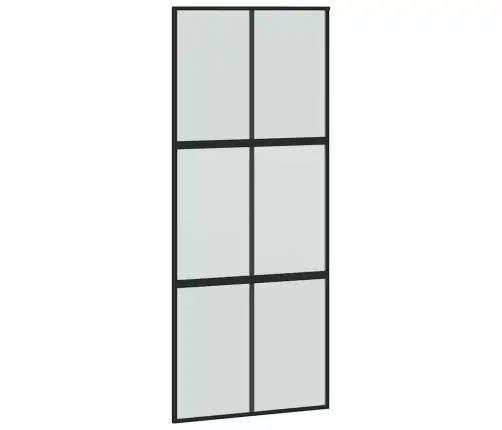 Lükanduks Riistvara Komplektiga Must 90X205 Cm Karastatud Klaas