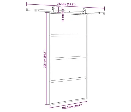 Bīdāmās Durvis Ar Aparatūras Komplektu, Melns, Rūdīts Stikls Vidaxl