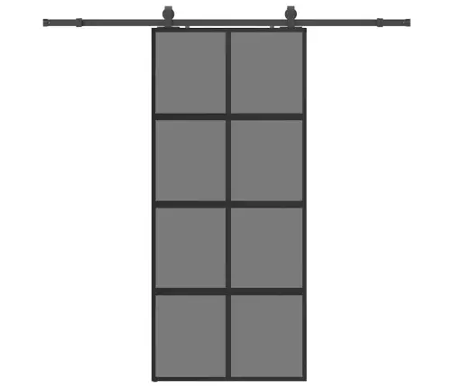 Lükanduks Riistvara Komplektiga Must 90X205 Cm Karastatud Klaas