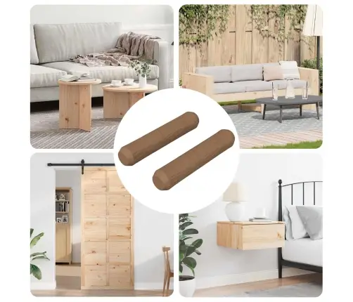 Koka Dībeļi 2 Pcs Brūna Ø8 X 35 Mm Masīvkoks Vidaxl
