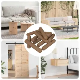 Puitpulk 12 Pcs Pruun Ø8 X 35 Mm Täispuit