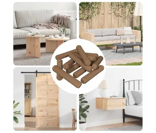 Puitpulk 12 Pcs Pruun Ø8 X 35 Mm Täispuit