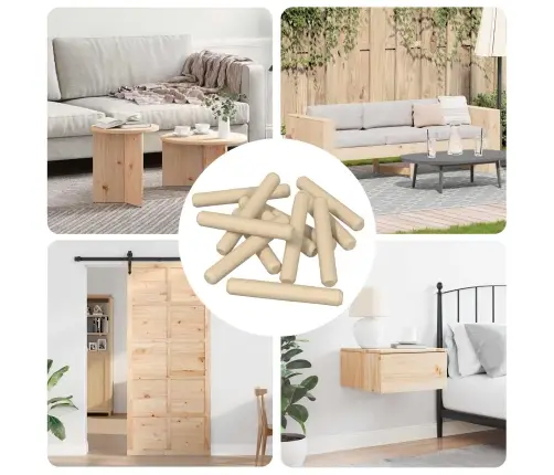 Koka Dībeļi 12 Pcs Brūna Ø8 X 50 Mm Masīvkoks Vidaxl
