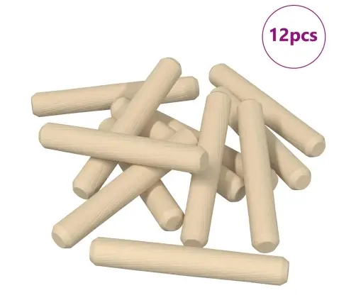 Koka Dībeļi 12 Pcs Brūna Ø8 X 50 Mm Masīvkoks Vidaxl