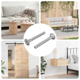 Stiprinājumu Skrūves 2 Pcs Sudraba Metāls Vidaxl