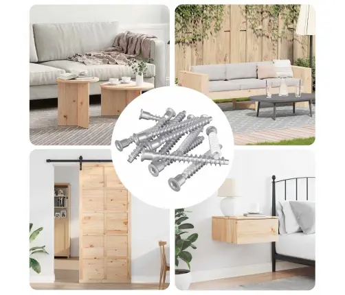 Stiprinājumu Skrūves 12 Pcs Sudraba Metāls Vidaxl