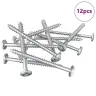 Mediniai Varžtai 12 Pcs Sidabro M6 X 70 Mm Plienas