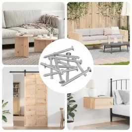 Mēbeļu Skrūves 12 Pcs Sudraba M6 X 70 Mm Tērauds Vidaxl