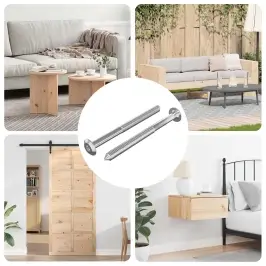 Baldų Varžtai 2 Pcs Sidabro M6 X 85 Mm Plienas