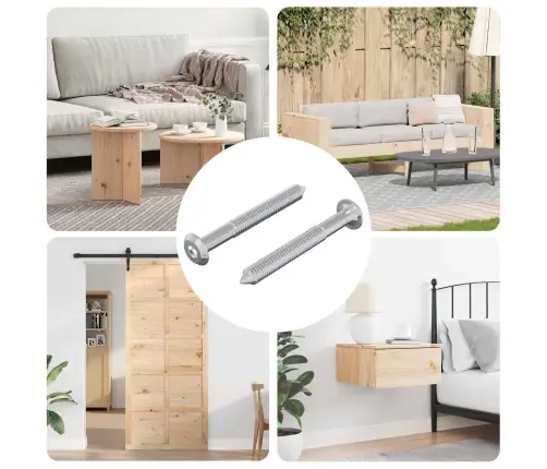 Skrūve 2 Pcs Sudraba M6 X 50 Mm Tērauds Vidaxl