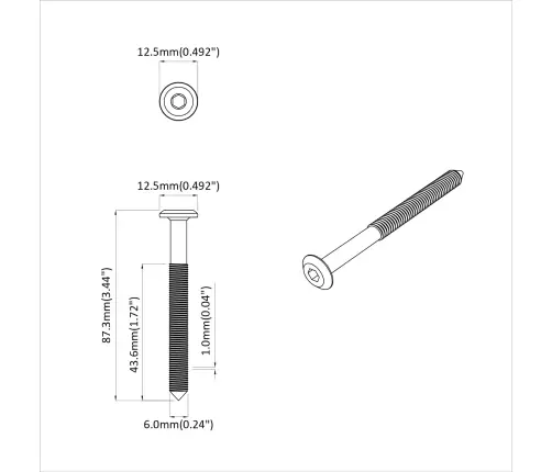 Skrūve 1200 Pcs Sudraba M6 X 85 Mm Tērauds Vidaxl