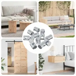 Mēbeļu Cilindra Uzgrieznis 12 Pcs Cinkots M6 X 13 Mm Dzelzs Vidaxl