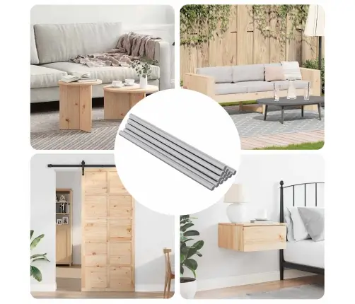 Vītņu Stienis 800 Pcs Sudraba Tērauds Vidaxl