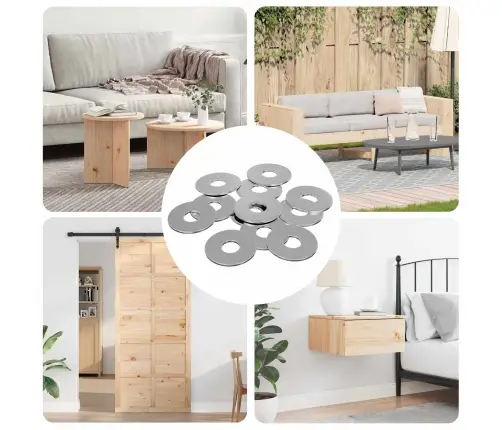 Mutrid 12 Pcs Hõbedane 18 X 18 X 1,2 Mm Raud