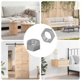 Sešstūra Uzgriežņi 2 Pcs Sudraba M6 Tērauds Vidaxl