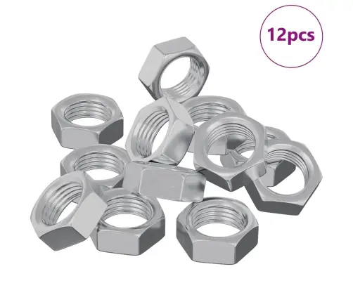 Sešstūra Uzgriežņi 12 Pcs Sudraba M6 Dzelzs Vidaxl