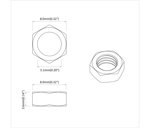 Sešstūra Uzgriežņi 12 Pcs Sudraba M6 Dzelzs Vidaxl