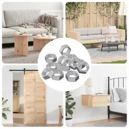 Sešstūra Uzgriežņi 23377 Pcs Sudraba Dzelzs Vidaxl