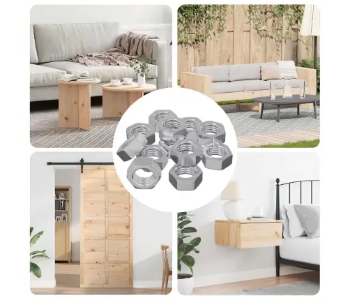 Hex Veržlė Paprastas 12 Pcs Sidabro M6 Geležis