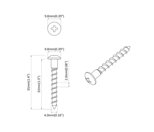 Skrūve 2 Pcs Sudraba 9,8 X 35 Mm Dzelzs Vidaxl