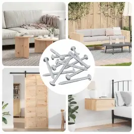 Koka Skrūve 3273 Pcs Sudraba 9,8 X 53 Mm Tērauds Vidaxl