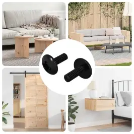 Ausu Skrūves 2 Pcs Melna M4 X 10 Mm Tērauds Vidaxl