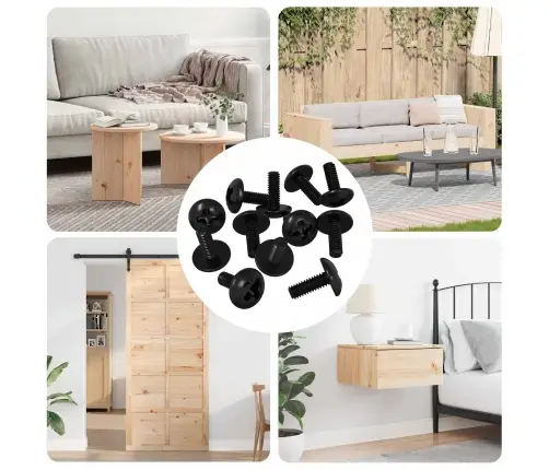 Vamzdiniai Varžtai 8182 Pcs Juoda M4 X 10 Mm Geležis