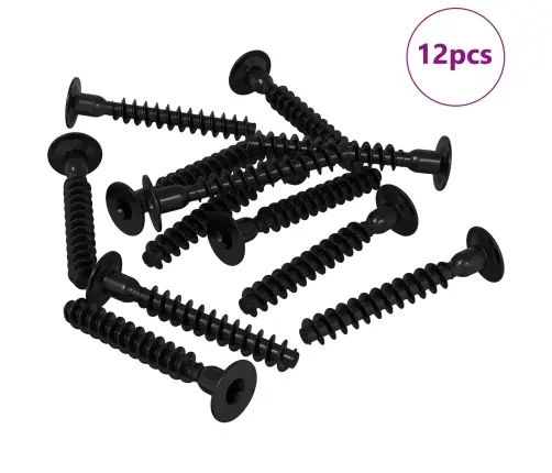 Kontaktligzdas Skrūve 12 Pcs Melna M5 X 40 Mm Dzelzs Vidaxl