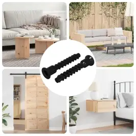 Kontaktligzdas Skrūve 2 Pcs Melna 7 X 40 Mm Dzelzs Vidaxl