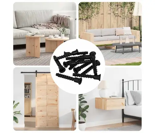 Kontaktligzdas Skrūve 3072 Pcs Melna 10 X 40 Mm Dzelzs Vidaxl