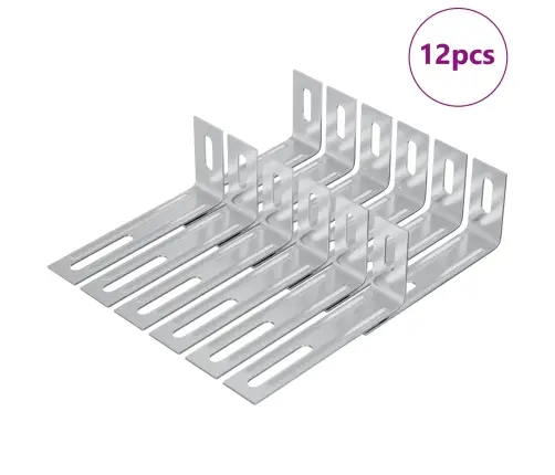 Pretapļu Turētājs 12 Pcs Sudraba 74,5 X 15 X 32 Mm Dzelzs Vidaxl