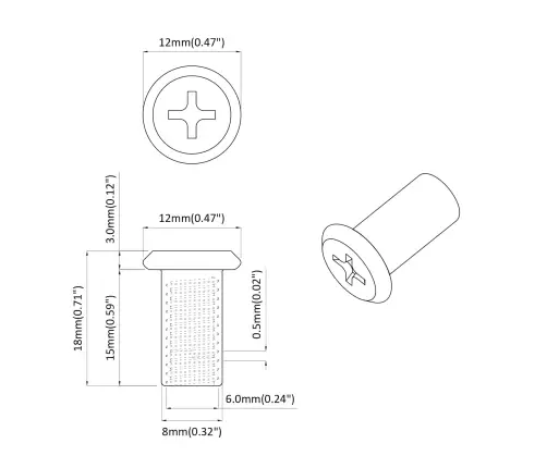 Bloķējošais Uzgrieznis 2 Pcs Sudraba M6 X 15 Mm Tērauds Vidaxl