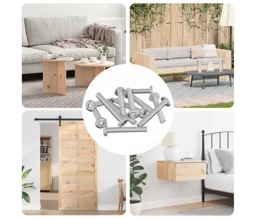 Slēdzene Skrūve Vienkrāsains 12 Pcs Sudraba M6 X 35 Mm Tērauds Vidaxl