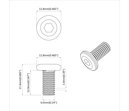 Galvas Bloķēšanas Skrūve 2 Pcs Sudraba M6 X 15 Mm Tērauds Vidaxl