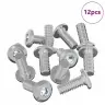 Galvas Bloķēšanas Skrūve 12 Pcs Sudraba M6 X 15 Mm Tērauds Vidaxl