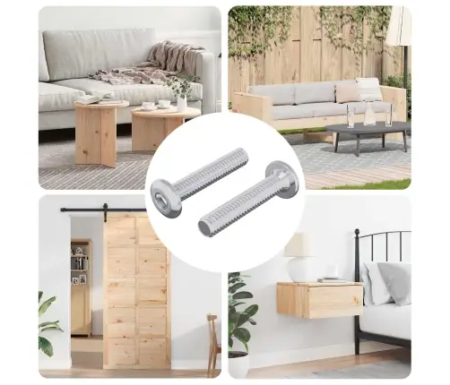 Pea Lukustuskruvi 2 Pcs Hõbedane M6 X 35 Mm Teras