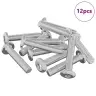 Galvas Bloķēšanas Skrūve 12 Pcs Sudraba M6 X 35 Mm Tērauds Vidaxl