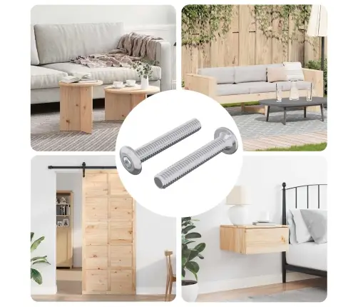 Galvos Užrakto Varžtas 2 Pcs Sidabro M6 X 35 Mm Plienas