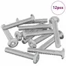 Galvas Bloķēšanas Skrūve 12 Pcs Sudraba M6 X 35 Mm Tērauds Vidaxl