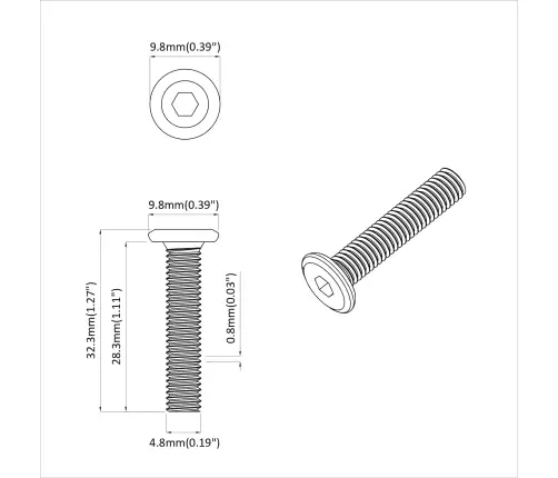 Varžtas 2647 Pcs Sidabro 5 X 30 Mm Geležis