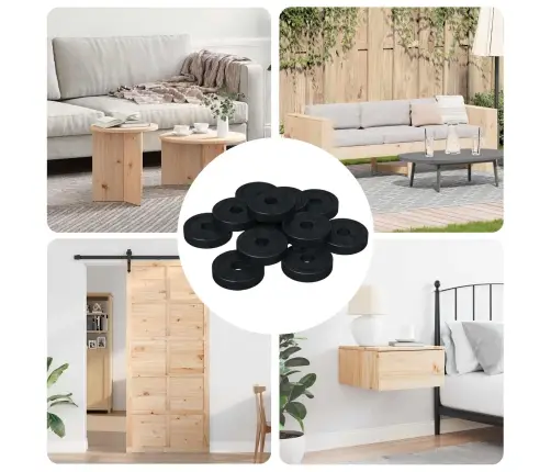 Tinkamas Plokščiai Tarpinei 12 Pcs Juoda ∅15 X 3 Mm