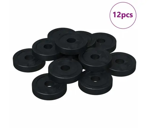 Tinkamas Plokščiai Tarpinei 12 Pcs Juoda ∅15 X 3 Mm