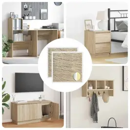 Līmējošs Skrūvju Vāks 2 Pcs Sonoma Ozols Ø 20 X 0,5 Mm Vidaxl