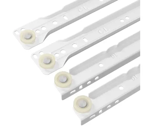 Kastīšu Sliede 2 Pcs Balts 250 Mm Tērauds Vidaxl