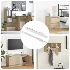 Kastīšu Sliede 2 Pcs Balts 250 Mm Tērauds Vidaxl Kastīšu Sliede 2 Pcs Balts 250 Mm Tērauds Vidaxl